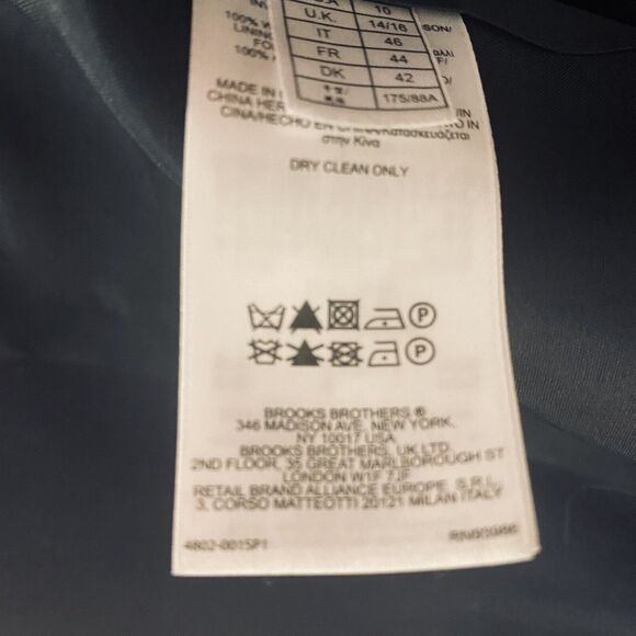 Brooks Brothers 346 Women's Black Career Work Classic Fit Wool Blazer Size 10 - Picture 11 of 11